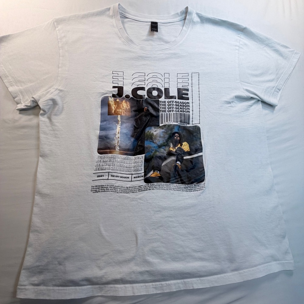 J Cole Off Season T Shirt Mens XL White Graphic 2021 Album Rap Hip Hop